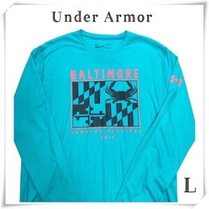 UNDER Armor 2019 Baltimore Half Marathon Running Long-sleeves Shirt Blue Size L